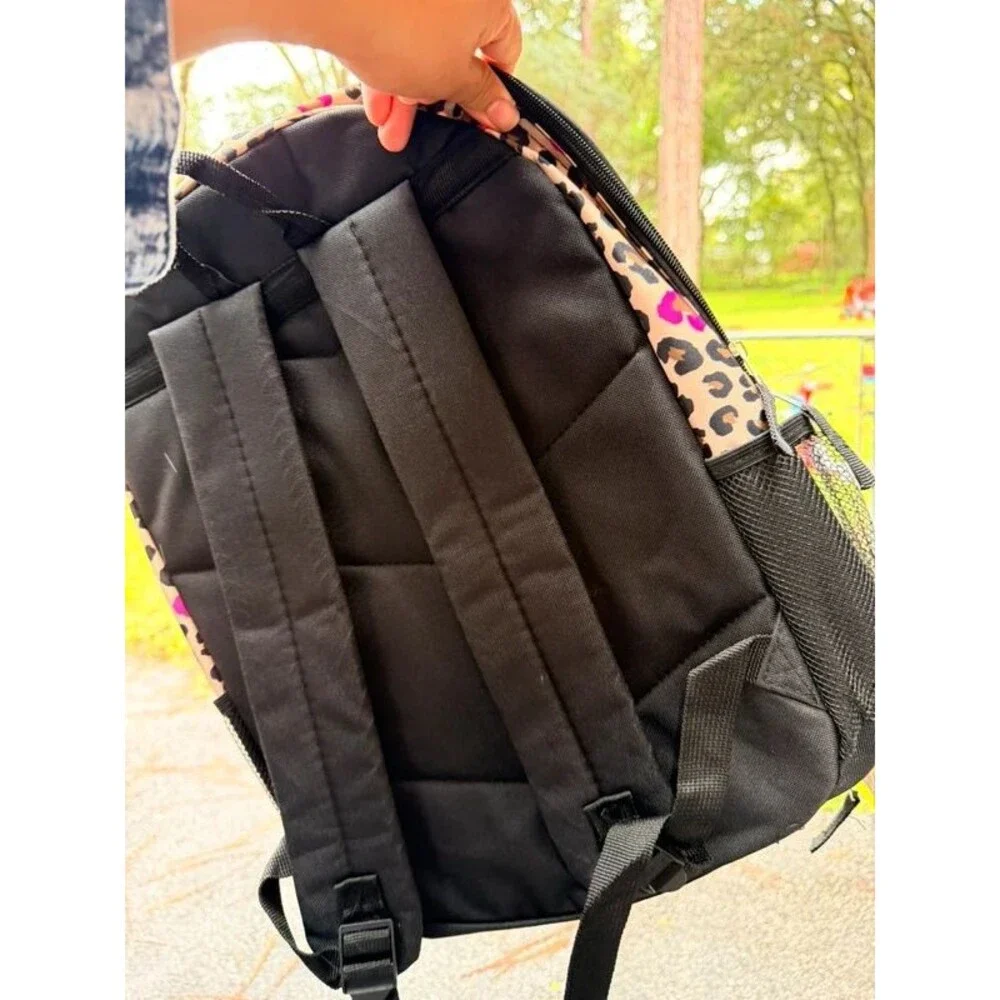 Leopard backpack with lunch bag